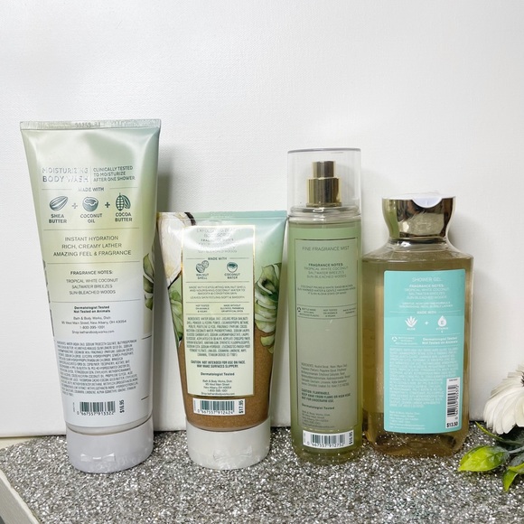 Bath & Body Works Waikiki Beach Coconut Tropical Gift Set Nwt - Picture 6 of 7